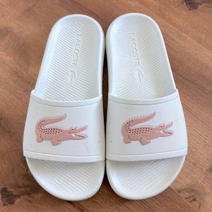 Locaste white and pink slides